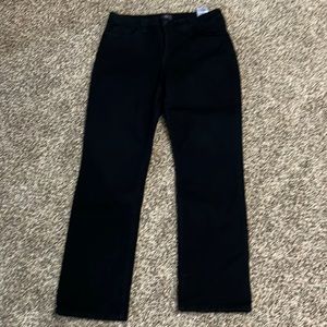 NYDJ Black Lift and Tuck Straight Leg Jeans Sz 14 Short